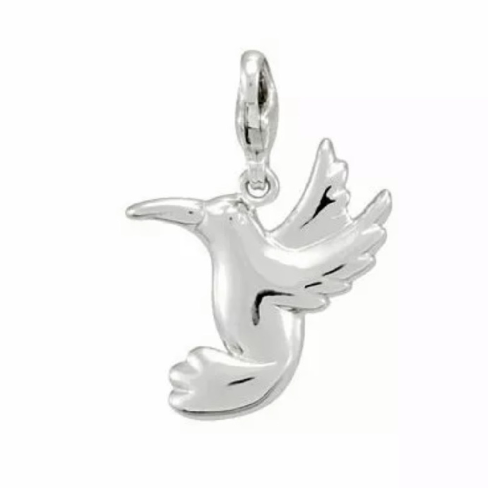 Sterling Silver Hummingbird Charm Lobster Clasp